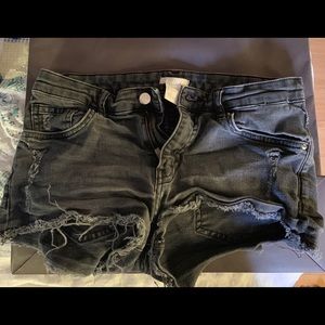 H&M Black Jean Shorts